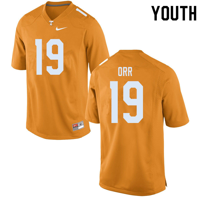 Youth #19 Steven Orr Tennessee Volunteers College Football Jerseys Sale-Orange